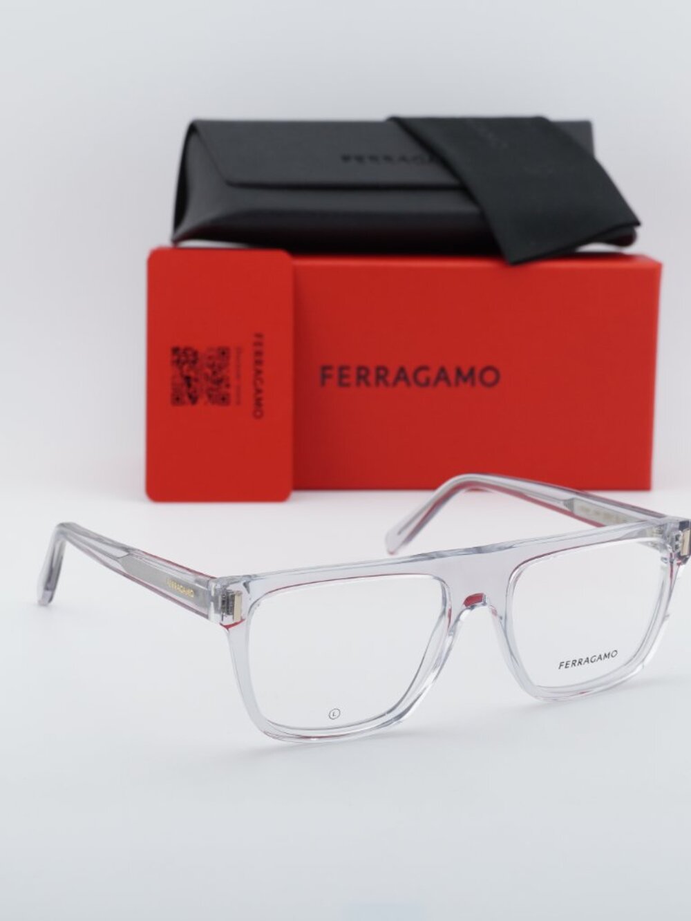 Salvatore Ferragamo SF2997 050 Men Square Eyeglasses 55mm – Crystal Grey